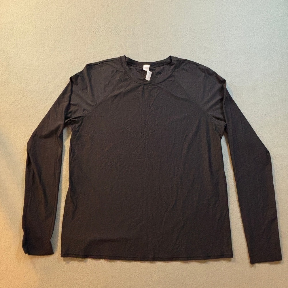 Lululemon Shirt Womens S Black Long Sleeve Open Tulip Back Yoga Running Top